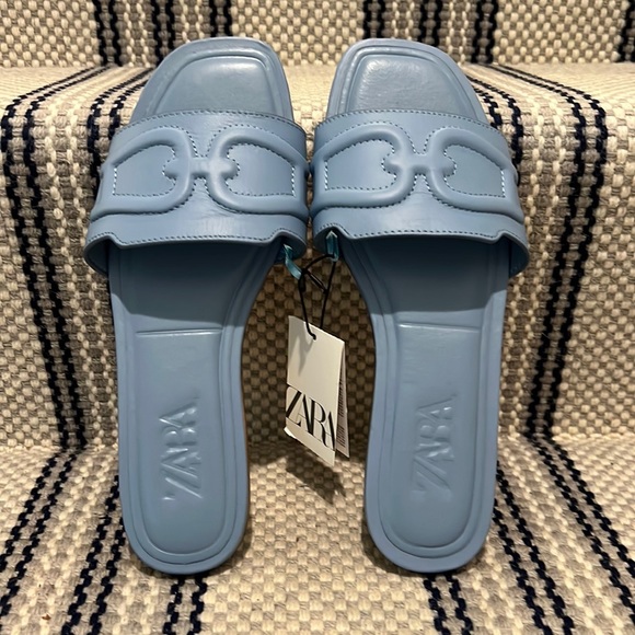 Zara Women’s Flat Slide Size 40 Light Blue